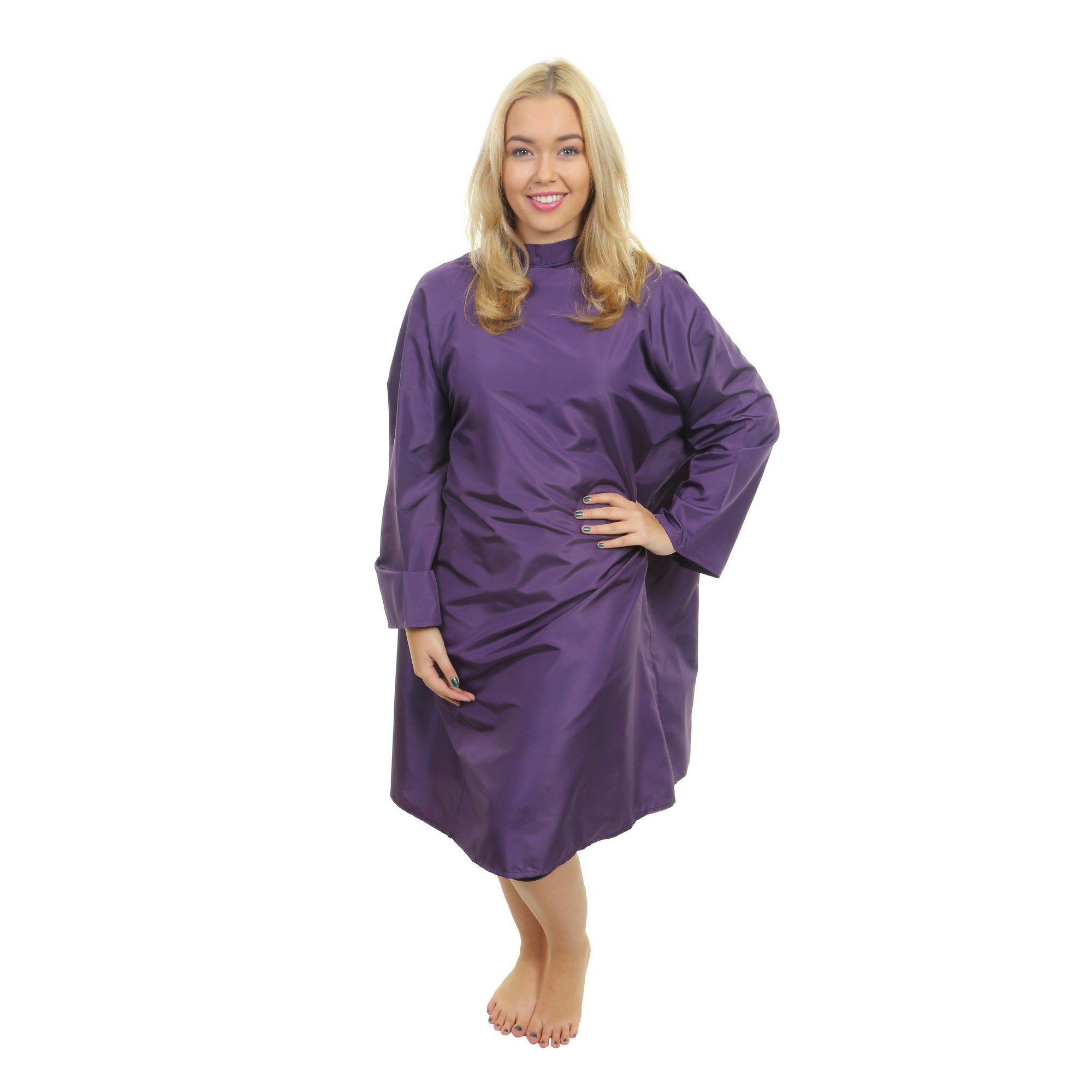 1609 - Florence Sleeved Gown - Tie Neck - Purple