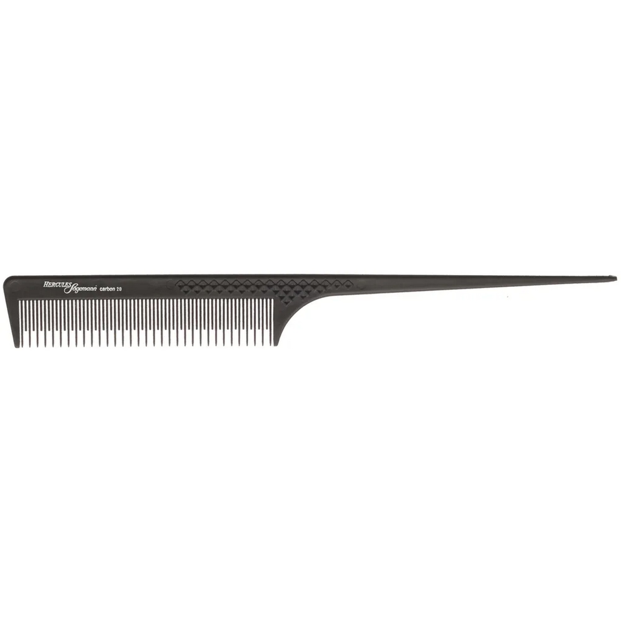 Hercules Sägemann Anthracite 8.75" Teasing Comb with Pointed Handle - Carbon
